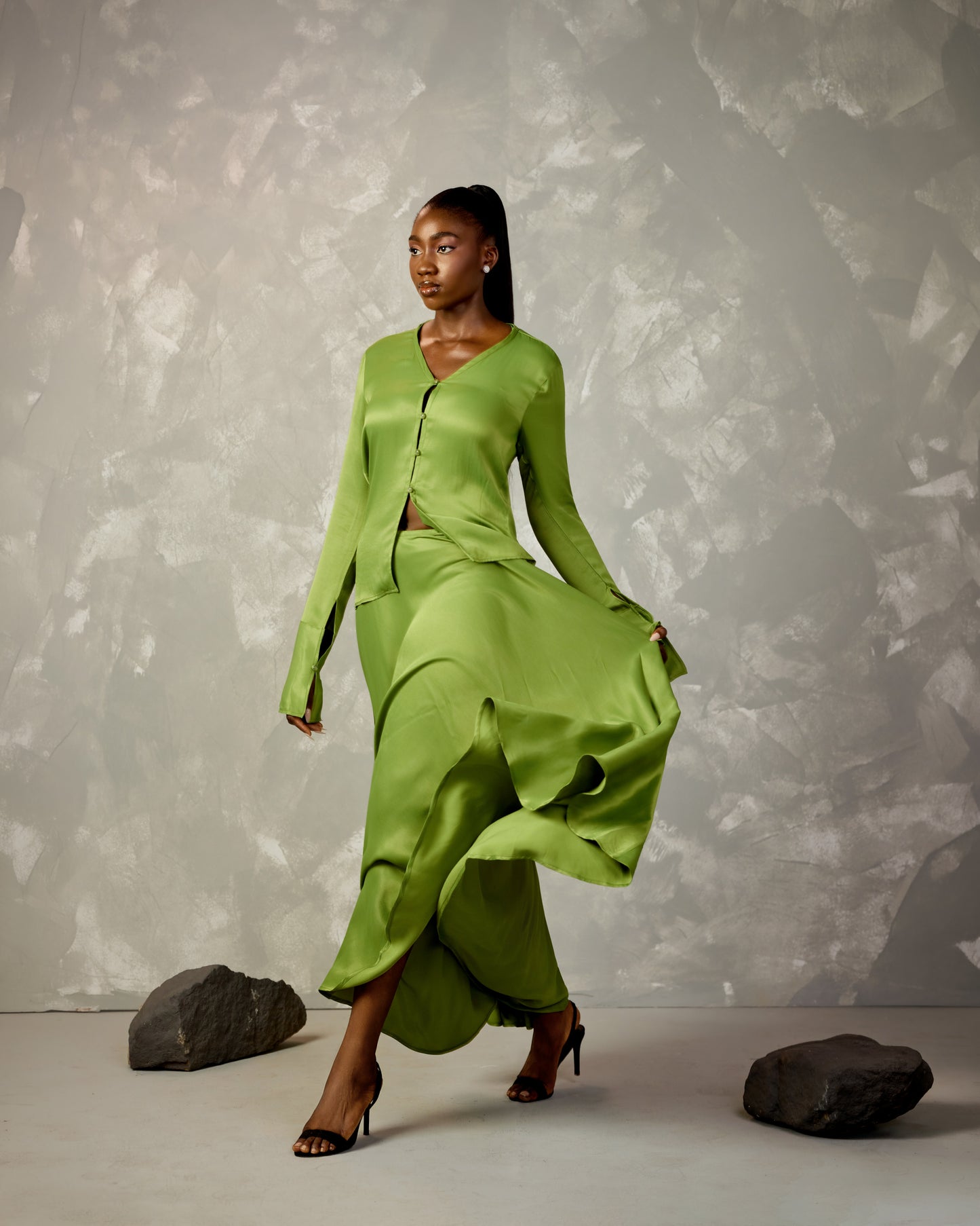 The Olive Skirt Set